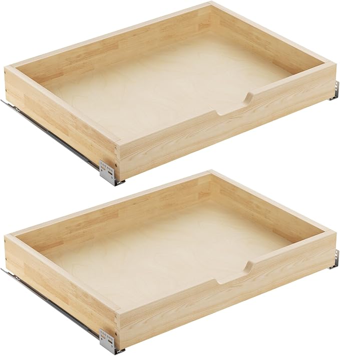 ROOMTEC Pull Out Drawers for Cabinets, 28½” W x 21” D Soft Close Slide Out Drawers for Kitchen Cabinets, Cabinet Pull Out Shelves Requires At Least 29.5” Cabinet Opening, 2PCS by ROOMTEC
