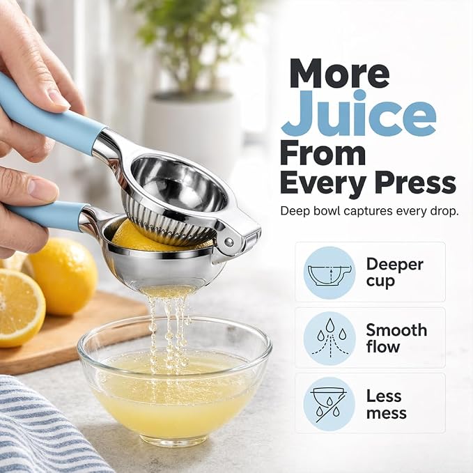 Heavy-Duty Stainless Steel Lemon Squeezer, Effortless Citrus Juicing with Ergonomic Handles, Ideal for Home Kitchens & Bar Use，2pcs - Image 7