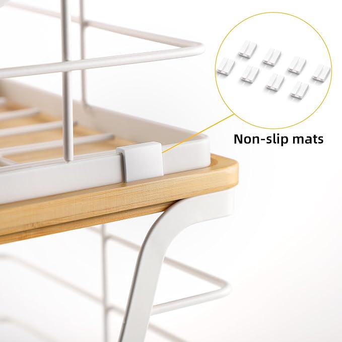 ALOCEO 2 Pack Potato and Onion Storage Bins, Large Trash Bag Holder Under Sink with Bamboo Top, Stainless Steel Pantry Organizers Storage, Kitchen Counter, White - Image 9