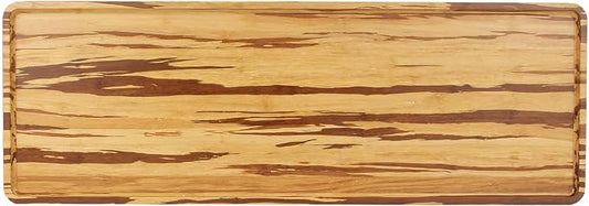 BambooMN Rectangular Nested Bamboo Serving Tray - Tiger Stripe - 26 x 9 x 0.75 by BambooMN