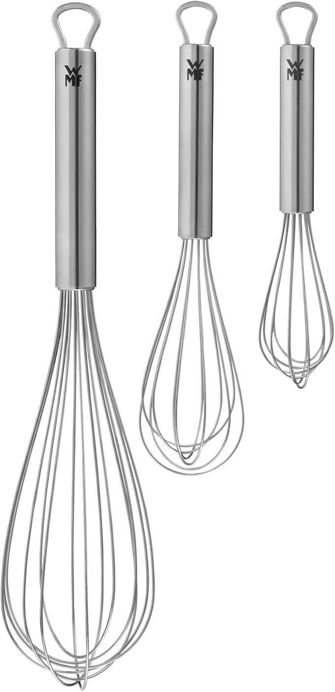 WMF Profi Plus Whisk Set of 3, Stainless Steel 18/10, Teardrop Shaped, Dishwasher Safe, 30cm by WMF