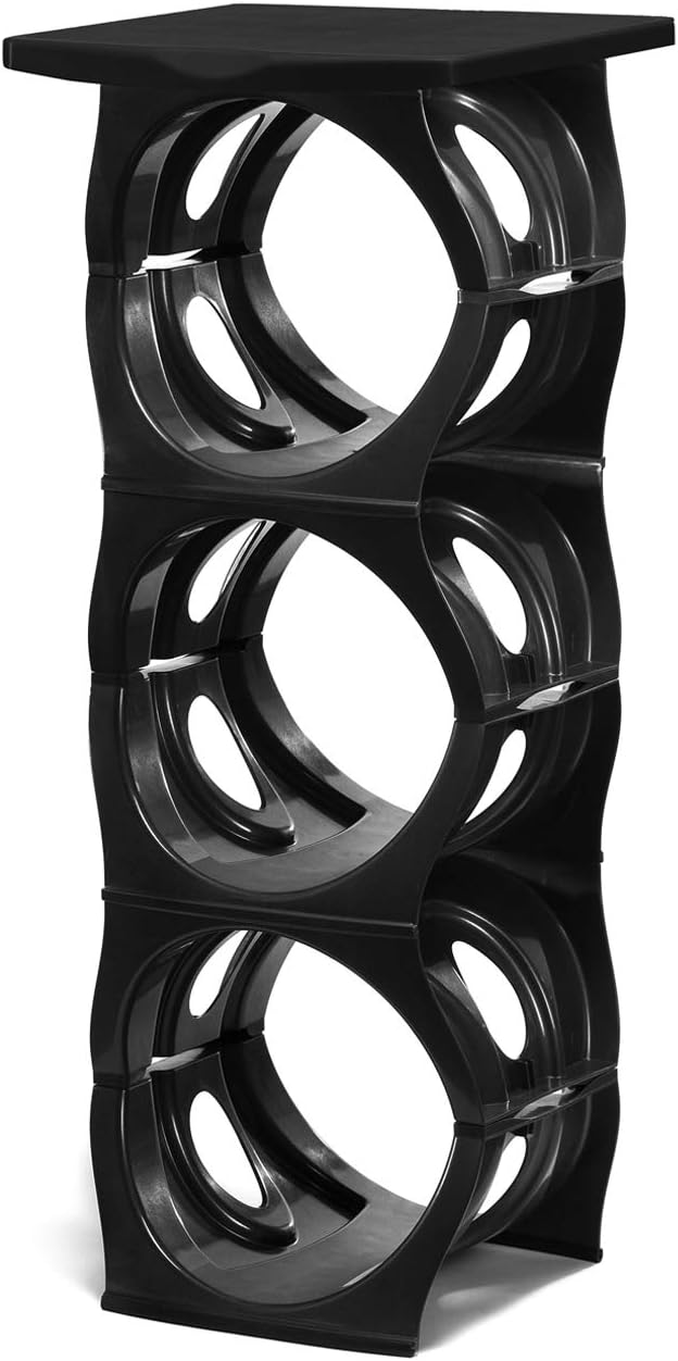 Stackable Water Bottle Storage Rack Best Water Jugs 5 Gallon Organizer. Jug Holder for Kitchen, Cabinet and Office Organizing. Reinforced Polypropylene (Black, 3 Plus Shelf) - Image 2