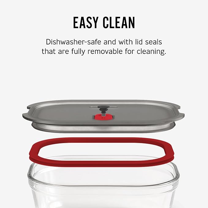 BLACK + BLUM Stack + Nest Glass Food Storage Container Set | Mix Set 4 Pack | Meal Prep Boxes with Airtight & Leak-Proof Lids. Borosilicate Glass, Oven, Air-Fryer, Microwave, Freezer & Dishwasher Safe - Image 10