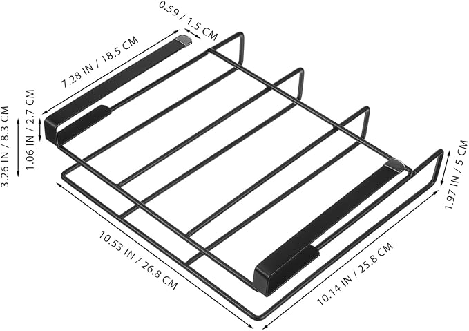 Hemoton Stainless Steel Kitchen Storage Rack, Black, 20 in - Image 4