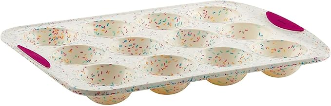 Trudeau Structure White Confetti Reinforced Silicone 12 Cup Dome Cake Pan/Mold (05118652) by Trudeau