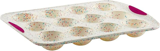 Trudeau Structure White Confetti Reinforced Silicone 12 Cup Dome Cake Pan/Mold (05118652) by Trudeau