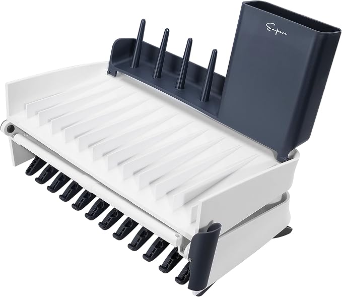 Empava Folding Dish Rack with Drainer, Dish Drying Rack Drainboard Set with Removable Utensil Holder, Cup Holder and Adjustable Spout, Dish Drainer in Sink for Kitchen Countertop EMPV-GIFT10 - Image 3