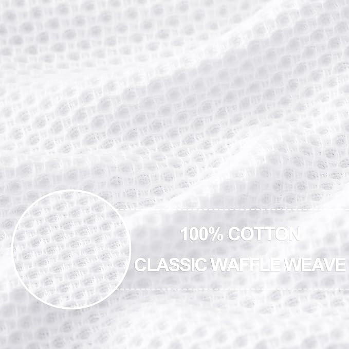 Homaxy 100% Cotton Waffle Weave Kitchen Dish Cloths, 9-Pack, White | Ultra Soft Absorbent Dish Towels, Quick Drying Dish Rags with Hanging Loop, 12 x 12 Inches - Image 2