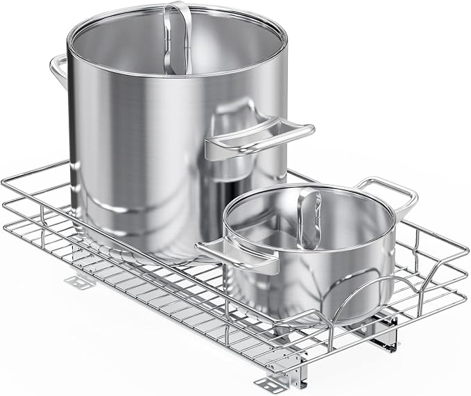 LOVMOR Pull Out Cabinet Organizer and Storage 11" W x 18" D, Slide Out Shelves for Kitchen Cabinets by LOVMOR