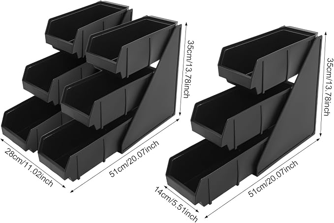 Condiment Organizer 6 Compartment 3 Tier, Coffee Station Organizer Storage Bin, Plastic Condiment Holder, Coffee Bar Organizer for Straws, Lids, Cups, Sugar Packets, Home Cafe Restaurant - Image 2