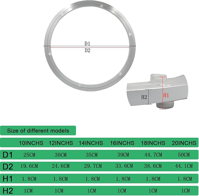 Lazy Susan Non-Slip Bearing Rotating Turntable Bearings Swivel Plate Hardware Aluminum Metal for Dining-Table and Workbench (10 Inchs) … …, silver - Image 3
