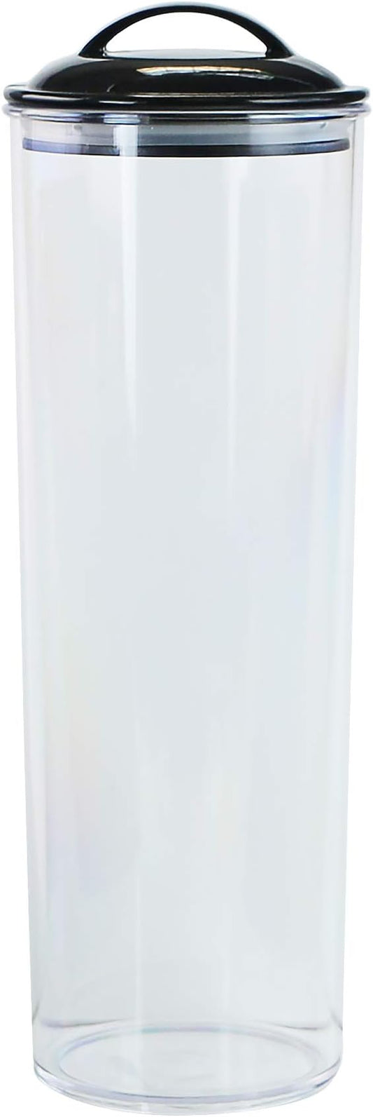 Reston Lloyd Tall Clear Spaghetti Pasta Storage Canister Container with Airtight Lid BPA Free for Kitchen Pantry Organization, Black by RestonLloyd
