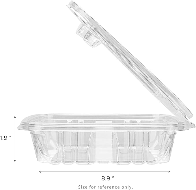 Karat 36oz PET Tamper Resistant Hinged Deli Container [150 ct] - Plastic Clamshell Food Containers, Easy Open Pull-Tab for Restaurants & Takeout - Image 5
