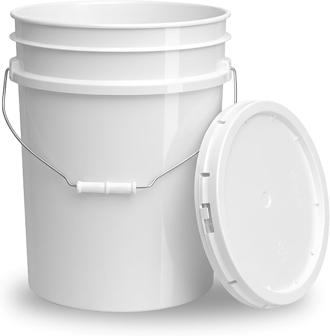 5 Gallon Bucket - Food Grade w/Lid BPA-Free,12 Pack - White | Airtight Gasketed Tear Strip Lid, Heavy-Duty 90 Mil HDPE Plastic Pail, Bulk Storage, Food Safe Durable Container, Made in USA - Image 8