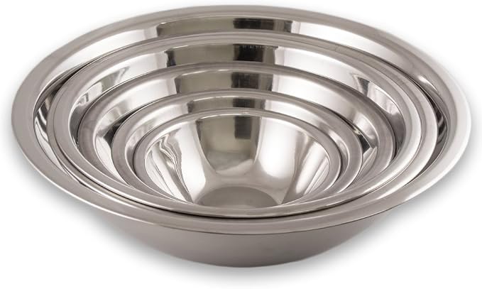 TrueCraftware-6 Piece Standard Stainless Steel Mixing Bowl Set - Mirror Finish Prep Bowls - 3/4 Qt, 1.5 Qt, 3 Qt, 4 Qt, 5 Qt and 8 Qt by Unknown