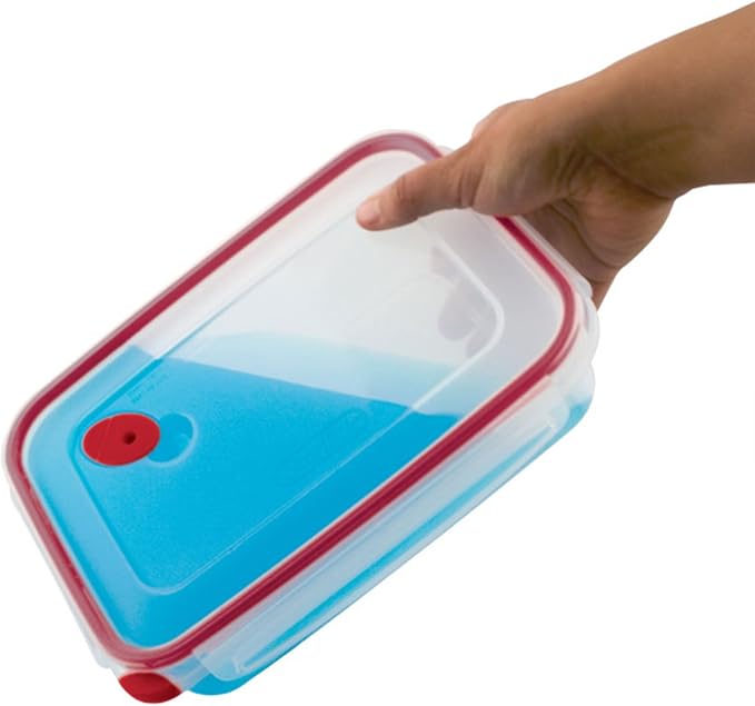 Sterilite Ultra-Seal 16 Cup Rectangle, Airtight Food Storage Container, Latching Lid, Microwave and Dishwasher Safe, Clear With Blue Gasket, 12-Pack - Image 7