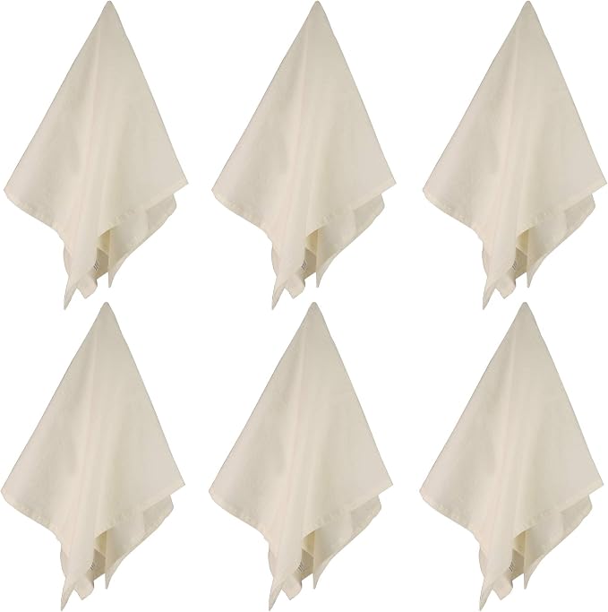 Flour Sack Dish Towels for Kitchen, Set of 12 (18 x 28 Inches), Multi-use White Kitchen Towels, 100% Cotton, Highly Absorbent Hand Towels, Tea Towels for Embroidery, and Print - Natural - Image 4