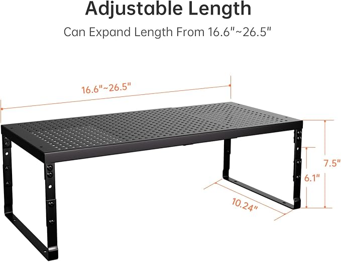 Cabinet Shelf,Expandable Adjustable Stackable Kitchen Organizer,for cabinets, Kitchens, countertops, bathrooms Shelf Organizer(3Packs/Black,Large) - Image 3