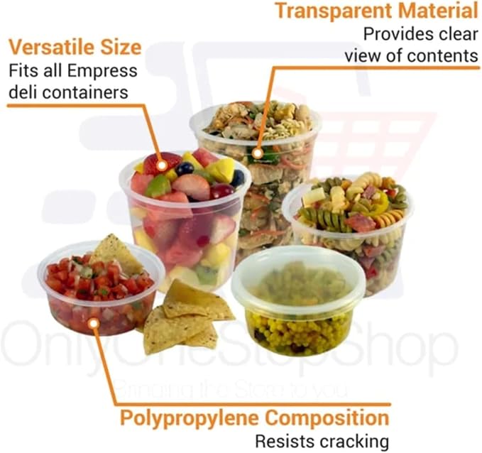 16 Oz Deli Containers with Lids | Heavy Duty BPA Free Food Storage Cups for Soup Meal Prep Slime Leftovers | Microwave Freezer Safe Reusable Round Containers | 96 Count - Image 5