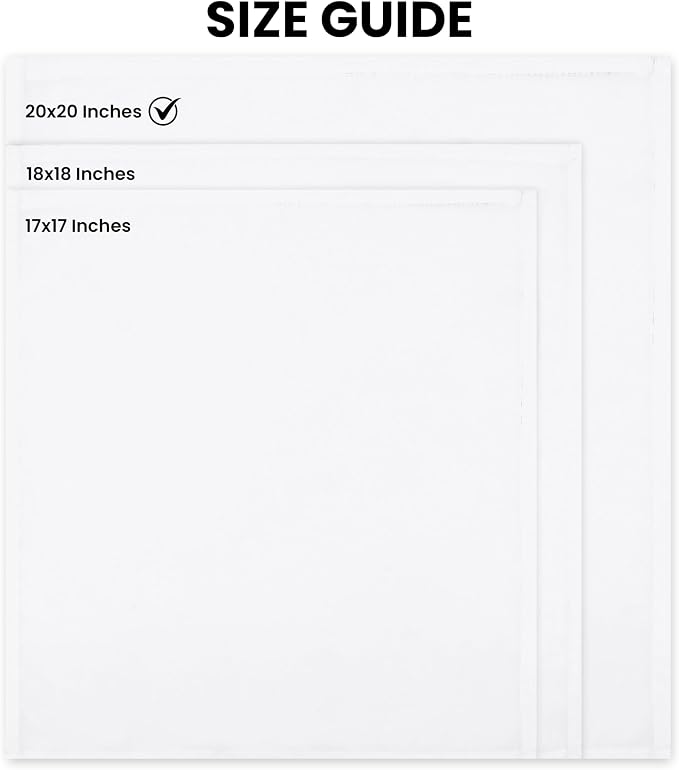 Utopia Home [24 Pack, White] Cloth Napkins 20x20 Inches, 100% Polyester | Hemmed Edges, Washable and Reusable Ideal for Parties, Weddings and Dinners - Image 2