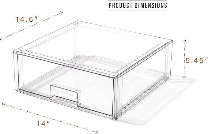 BINO | Stackable Storage Drawers, X-Large - Clear | THE CRATE COLLECTION | Storage Bins With Drawers | Bathroom Organizers | Under Sink Organizer | Vanity Cabinet Home Organization - Image 2
