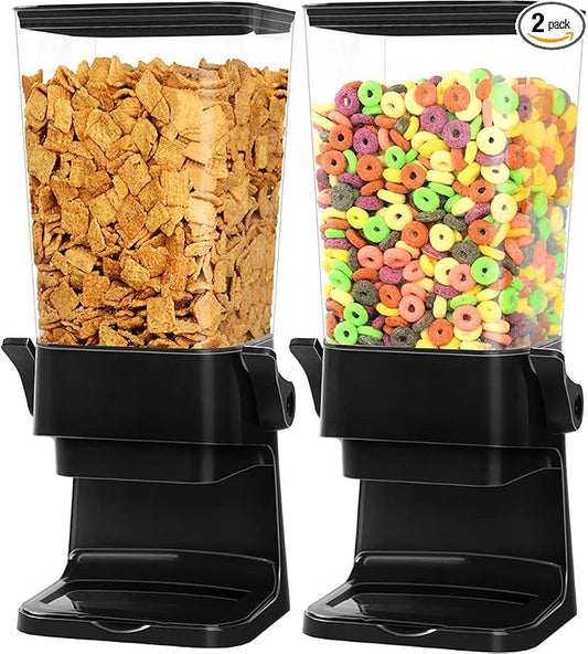 Cereal Dispenser Countertop 2 Pack 5.5 Qt Large Cereal Storage Container | Holder Dispenser for Pantry Dry Food Snack Nut Candy Dispenser Countertop Kitchen Organization Storage for Oatmeal Granola by Mivvosakuki