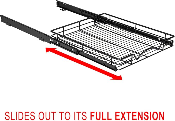 HOLDN’ STORAGE Pull Out Cabinet Organizer, 17”W x 21”D Drawer, Black | Heavy-Duty Caddy, Lifetime Limited Warranty, Steel Metal Cabinet Drawers, Black, Requires At Least 18-1/4” Cabinet Opening - Image 5