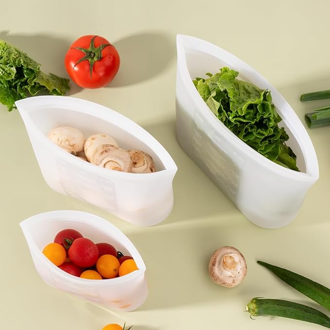 Reusable Snack Bags, 4 Pack, Stand Up 100% Silicone Reusable Storage Bag, Ziplock Silicone Food Storage Containers Snack Size, Freezer Microwave Oven Dishwasher Safe, Translucent, 16oz - Image 8