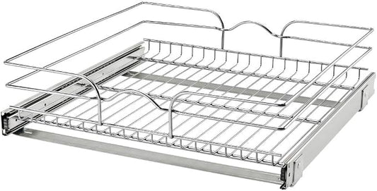 Rev-A-Shelf Steel Wire Pullout Drawer Organizer Shelf for Kitchen Cabinets, Slide Out Storage Basket, Min Opening Width of 20.5", 21" x 20", 5WB1-2120CR-1 by Rev-A-Shelf