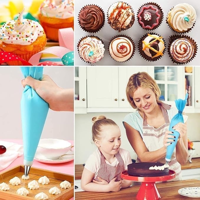12 Piece Cake Decorating Nozzle Cake Making Set Combo - Versatile Baking and Cake Decoration Kit with 360-Degree Rotating Turntable, Icing Nozzles, Scraper Set, Silicone Spatulaa (Combo 6) - Image 6