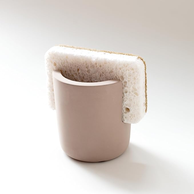 Diatomite Stoneware Sponge Holder & Sink Caddy, Drying Stone Kitchen Sink Organizer for Counter, Water-Absorbing Diatomaceous Earth Sponge Tray for Kitchen & Bathroom Countertop by Unknown