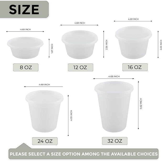 Klex 8 Oz, 240 Sets Deli Containers with Airtight Lids, BPA Free Heavyweight Plastic Meal Prep Food Container for Soup, Freezer & Dishwasher & Microwave Safe, 8 oz, Round, Translucent, 240 Sets - Image 6