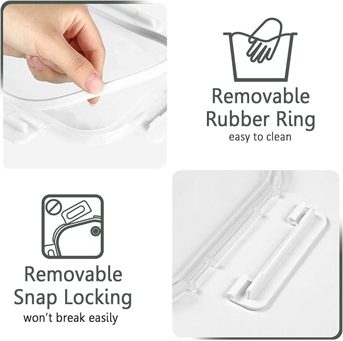 30 Pieces Glass Food Storage Containers with Upgraded Snap Locking Lids,Glass Meal Prep Containers Set - Airtight Lunch Containers, Microwave, Oven, Freezer and Dishwasher Friendly (White) - Image 8