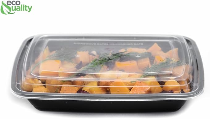 Meal Prep Containers with Cutlery [150 Pack] Single 1 Compartment Food Storage Lunch Box | Bento Box | BPA FREE| Freezer/Microwave/Dishwasher Safe – Airtight/Watertight/Stackable (32oz) - Image 2