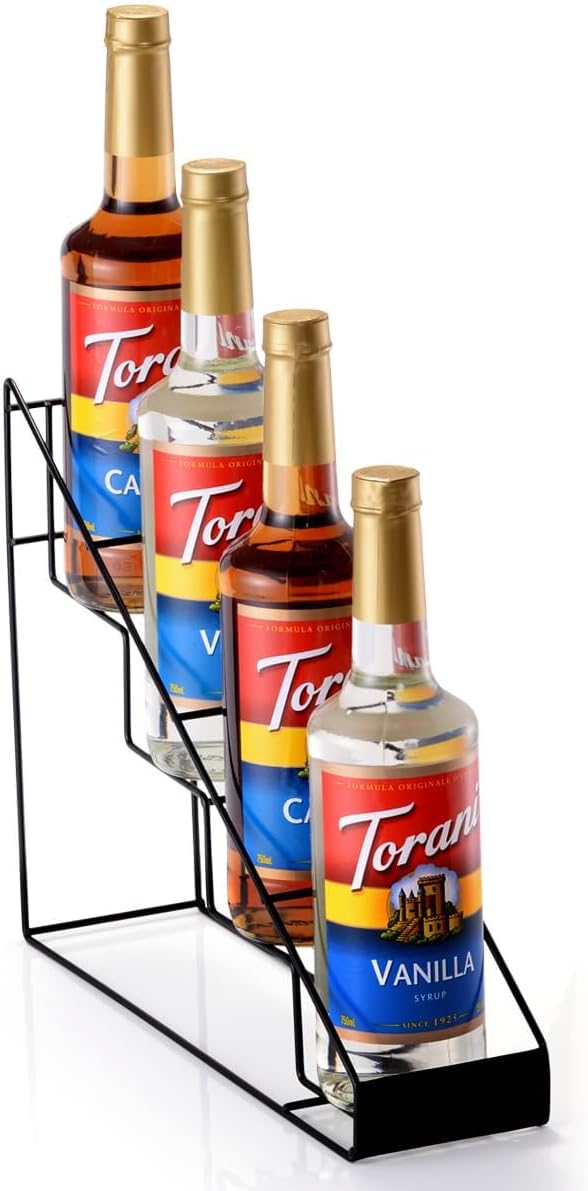 kimilus Coffee Syrup Rack for Coffee Bar Accessories, Fits with Torani and Monin Syrup, Coffee Bar Organizer Holds 4 Bottles by kimilus