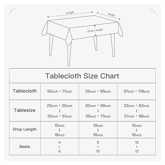 BALCONY & FALCON Rectangle Table Cloth Waterproof Black & Red 118"x57" | Rectangular Washable Wrinkle Resistant Table Cloth Linen Fabric Tablecloths for Dining Party Kitchen Wedding and Outdoor Use - Image 6