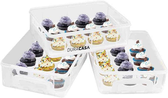 Cupcake Carrier, Cupcake Holder | Premium Upgraded Model Holds Cupcakes Steadier | Store up to 36 Cupcakes or Muffins | Stacking Cupcake Storage Container | Use 1,2, or 3 Tiers (White) - Image 5
