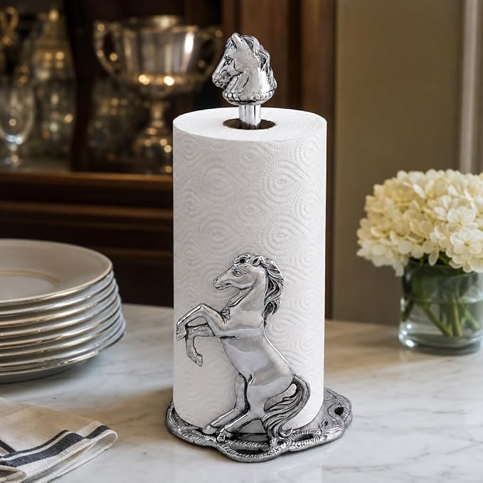 Arthur Court Horse Paper Towel Holder - Decorative Aluminum Equestrian Kitchen Accessory - 14.5 Inch Tall - Image 5