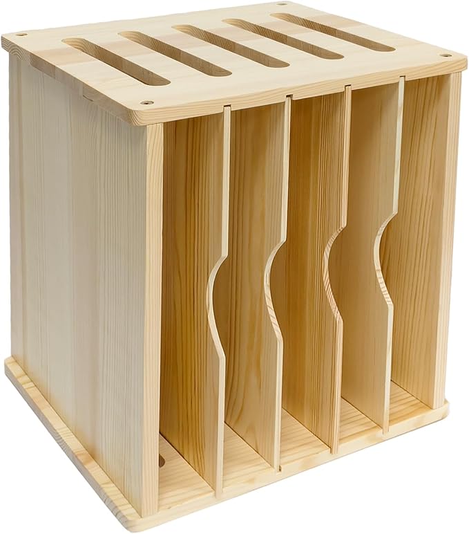6 Tier Wood Cabinet Vertical Tray Dividers, 16.73in x14.13in x12.4in | Wooden Organizer For Sheets, for Cookie Sheet, Baking Trays, Cutting Board, Pans, for Organizing Cabinets, 5Y Warranty by KMHGD--