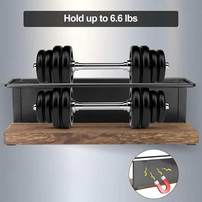 2 Pack Strong Magnetic Spice Rack Organizer for Refrigerator and Microwave Oven, Metal Fridge Shelf, Space Saver for Kitchen Organization and Storage, Black - Image 3