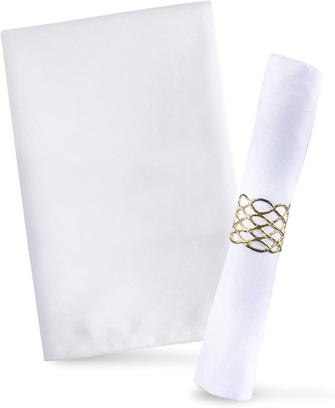 White Cloth Napkins 20" X 20" Bulk Sets, Restaurant Quality | Elegant Clean-Lined Hemmed Edges, Square, For Weddings, Hotels, Restaurants, And Classy Home Dinners by GrokoTextiles