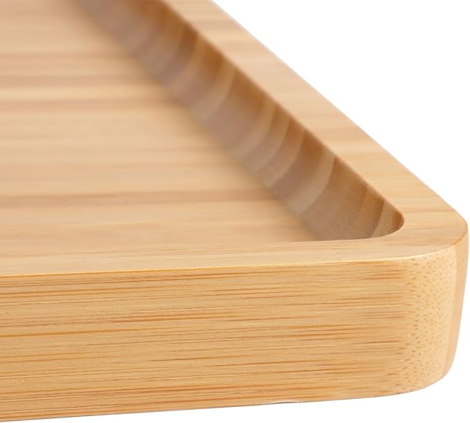 Bamboo Serving Tray - 17" x 9" x 0.75" - Vertical Grain Carbonized Brown - 3 Trays - Image 3