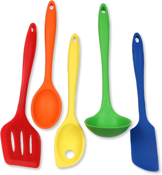 Chef Craft 5 Piece Multicolored Premium Silicone Kitchen Tool Set, Assorted (42086) by ChefCraft