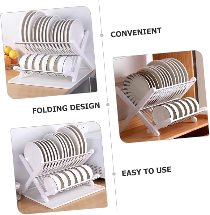1set Folding Dish Drying Rack Drainboard Space-Saving Kitchen Organizer for Plates Bowls and Utensils Compact Design for Easy Storage Home and Restaurant - Image 5