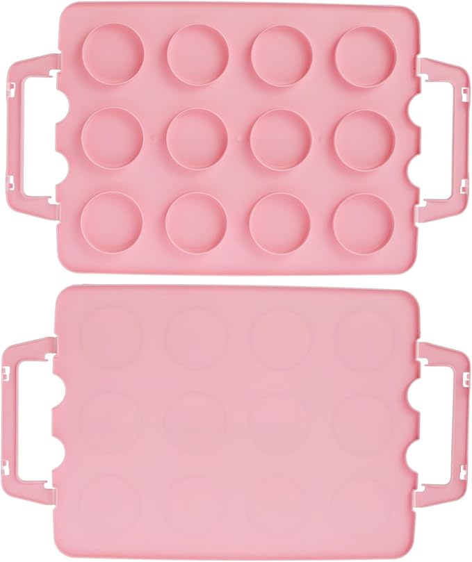 Juvale 3-Tier Cupcake Carrier - Airtight Plastic Container for Baking - Stackable Cupcake Containers & Removable Trays - Portable Cake Transport Holder - Holds 36, Pink, 13.5"x10.25"x10.75" - Image 8