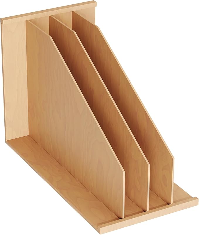 Dowell 4007 TD3 Wooden Vertical Tray Divider Organizer for Base 15" Cabinets - Kitchen Storage & Organization Accessories by DowellKitchenBath