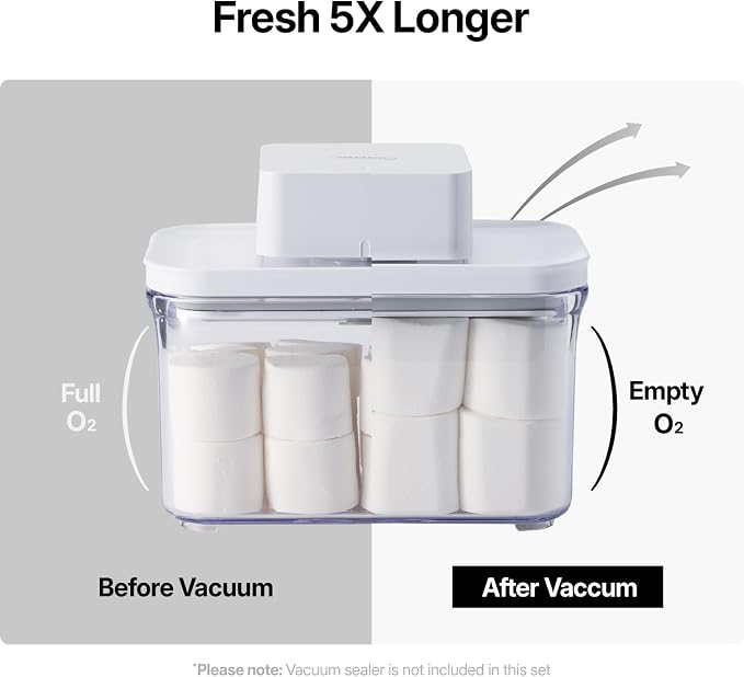 VAKUEN Premium Airtight Food Storage Containers 4-piece/Set, BPA Free, 100% Leak Proof, Keep food fresh up to 5 times longer than non-vacuum storage - Image 3