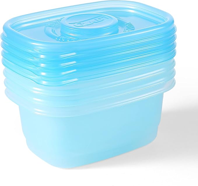 Glad Food Storage Containers, Small Rectangle, 24 Ounces | Freezerware | 4 Count Set | Pack of 2 - Image 4