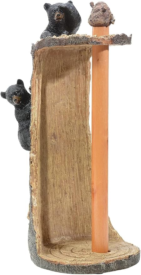 Rustic Lodge Kitchen Decor with Beehive Finial 7 1/2" Wx7 Dx15 1/2" H | Features two playful bear cubs climbing for honey on a realistic bark finish - Image 4