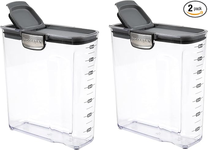 Progressive International ProKeeper+ Clear Plastic Airtight Food Baker's Kitchen Storage Organization Container Canister Set with Magnetic Accessories, 2- Piece Set (Cereal 4.2-Quart) by ProgressiveInternational